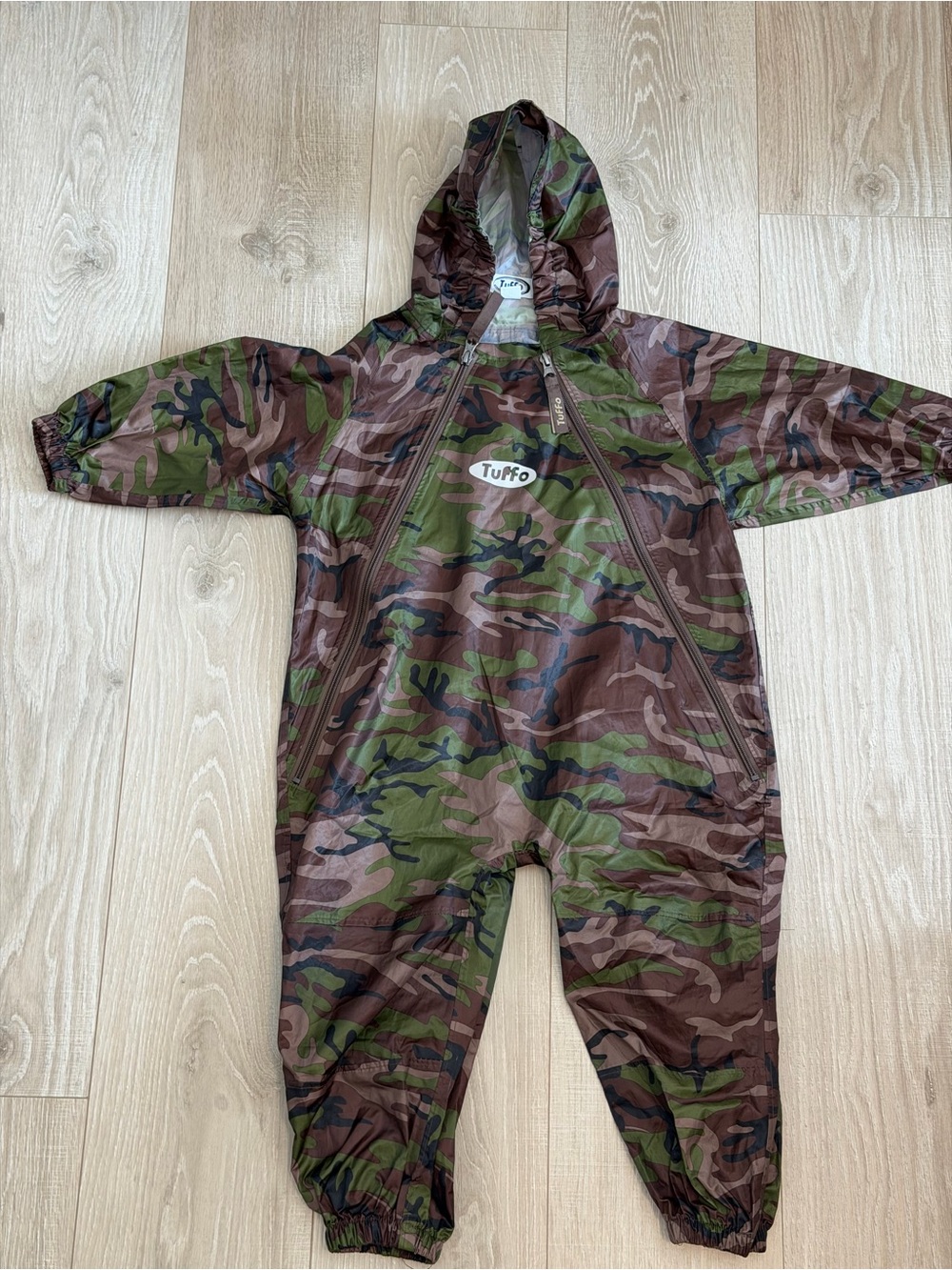 Tuffo Muddy Buddy camo toddler rain suit